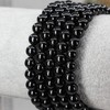 Natural Black Tourmaline Crystal 6mm Round Beads Adjustable Braided Macrame
