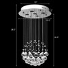 Tangkula Modern K9 Crystal Raindrop Chandelier, Flush Mount LED Ceiling