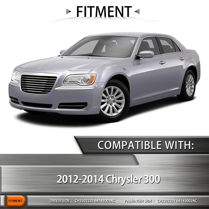 CONLLCON Headlights Assembly Compatible with 2012-2014 Chrysler 300,Headlamp Chrome Bezel