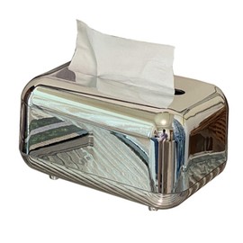 Tyenaza Vintage Style Tissue Box Cover - Stylish Silver Cosmetic Paper Organiser for Home, Office, Living Room - Large Capacity Tissue Box Holder
