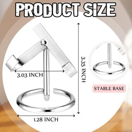 Shimeyao 4 Pcs Metal Crystal Heart Stone Stand Crystal Ball Holder Rock Display Stand Mineral Specimen Display Easel Holder for Gemstones Fossils Agate Slabs Plates(Silver,Small)