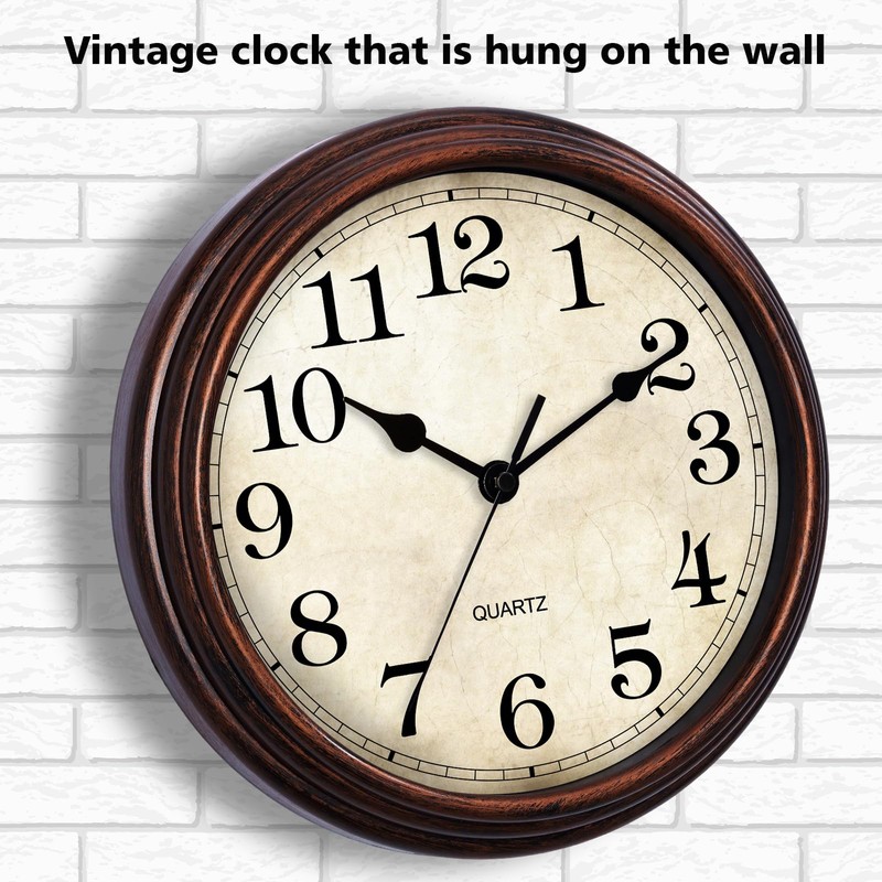 HYLANDA Wall Clock, 9 Inch Silent Non Ticking Classic Battery