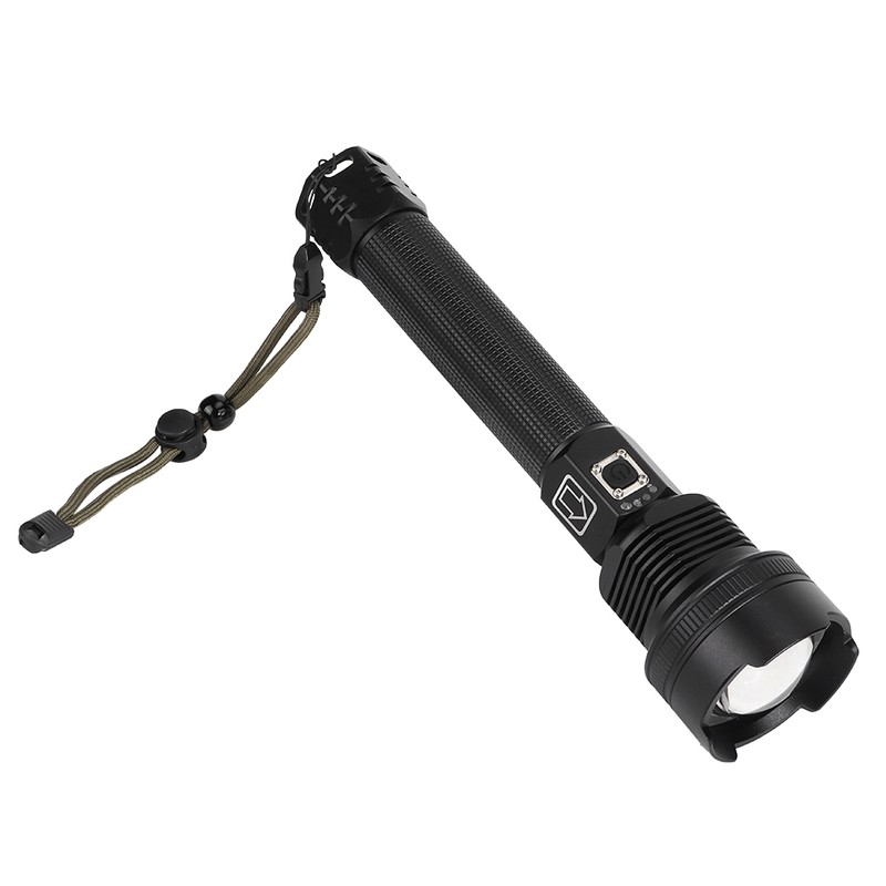 XHP70 Super Bright Telescopic Zoom Waterproof Outdoor Portable Flashlight USB