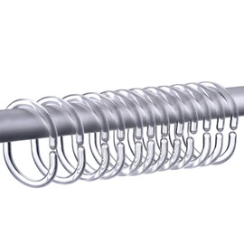 30 Packung Duschvorhangringe Vorhang C Ringe Haken Kleiderbügel Bad Drapieren Schleife Klammer Gleiten (Transparent)