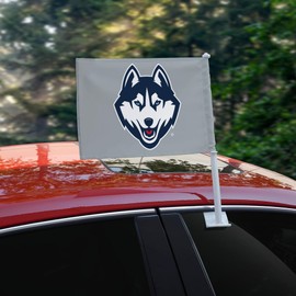Graphics & More University of Connecticut Huskies Primary Logo Car Truck Flag with Window Clip On Pole Holder