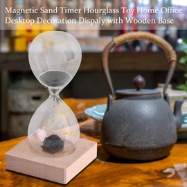 Horoper Sand Timer, Magnetic Iron Filings, Desktop Decoration, 18-30 Seconds, Black