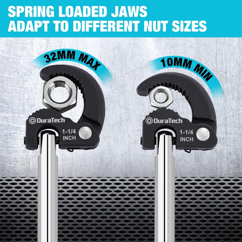 DURATECH 11" Basin Wrench, Sink Wrench, Adjustable Tap Nut Spanner