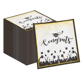 40 Count Graduation Cap Party Napkins - Dr. Hat Design Decorative Napkins for Kids Graduation Party, Kindergarten Ceremony, School Celebration & Table Decor