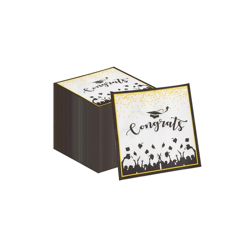 40 Count Graduation Cap Party Napkins - Dr. Hat Design