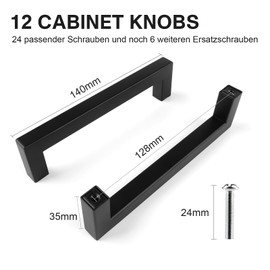 Pack of 8 Handles for Kitchen Handles, 128 mm, Furniture Handle, Stainless Steel, Kitchen Handles, Drawer Handles with Screws and Installation Tools, Suitable for Kitchen Cabinets, Kitchen, Furniture