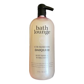 Bath Lounge Body Wash & Bubble Bath – Strawberry Daiquiri, 32 Fl Oz | Refreshing, Cleansing & Smoothing Formula for Bath or Shower | Sweet Strawberry Scent for Soft, Clean Skin