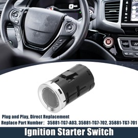 X AUTOHAUX 35881-TG7-A03 Ignition Starter Switch Engine Start Stop Button for Honda Pilot Ridgeline Passport 2016 2017 2018 2019 35881-TG7-702 35881-TG7-701