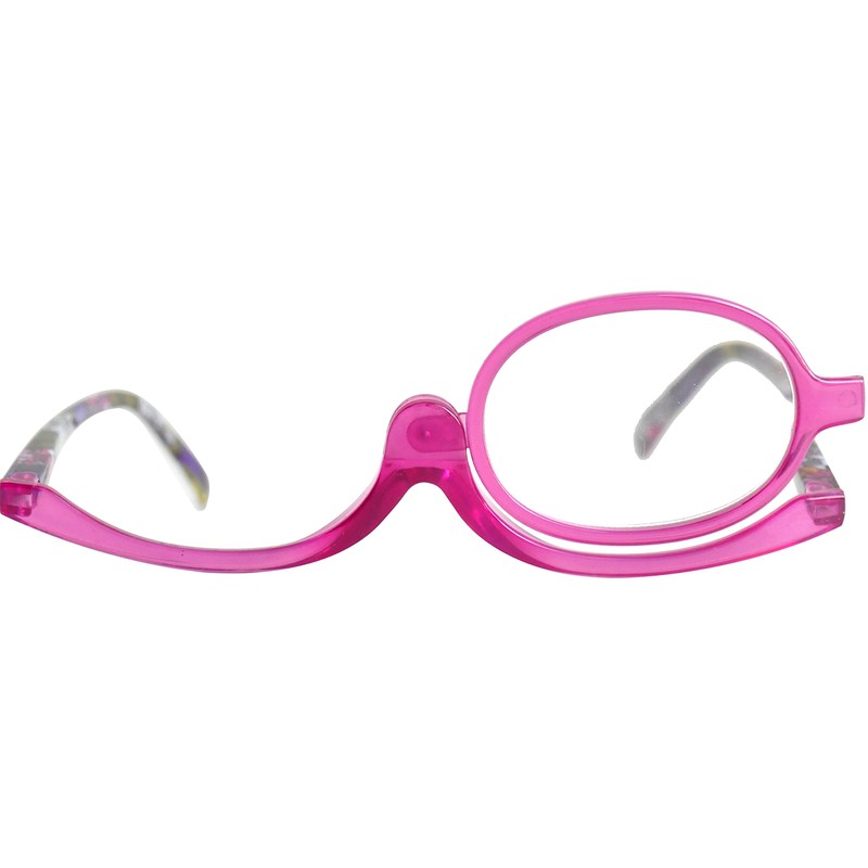 Mini Brille Make-Up Glasses with Flip Lens (Purple), Fashionable Magnifying