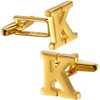 A-Z Initial Cufflink for Men, Classic 18k Gold Silver Black