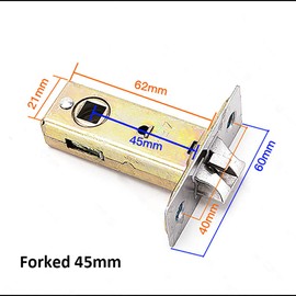 SagaSave Tubular Mortice Lock Door Bolt Stainless Steel 100% Polished Chrome 45 mm Ambidextrous Interior Door Lock with Tube Shape for Lever Door Handles Door Lock