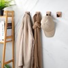 DELITON Towel Hooks for Bathrooms, 4 Pack Adhesive Wood Hooks