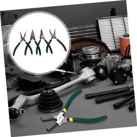 Gadpiparty 4pcs Heavy Duty Circlip Pliers Set with Straight Bent Jaw Design for Internal External Ring Removal Spring Loaded Precision Pliers for Mechanics and DIY Projects Portable Tool Kit