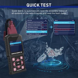 Motorcycle Diagnostic Tool OBD2 Motorcycle Fault Code Readers Scan Tool Motorcycle Code Reader Scaner Compatible with Yamaha 2/3/4P, Kawasaki 4-6P, Honda 4P, OBDII