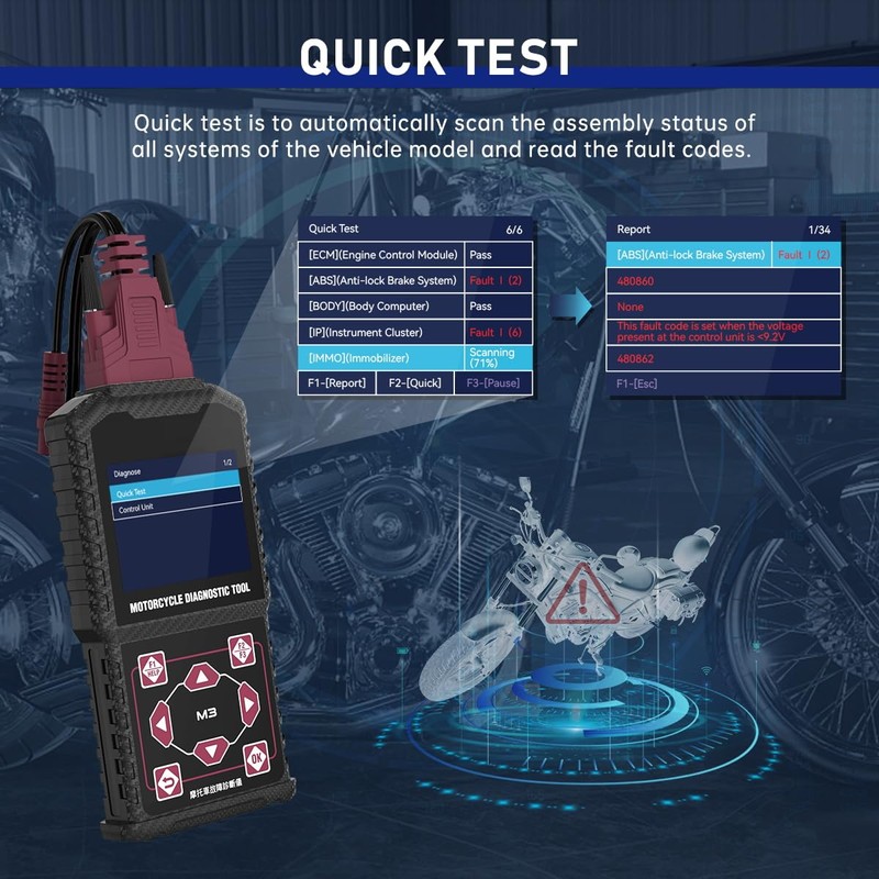 Motorcycle Diagnostic Tool OBD2 Motorcycle Fault Code Readers Scan Tool