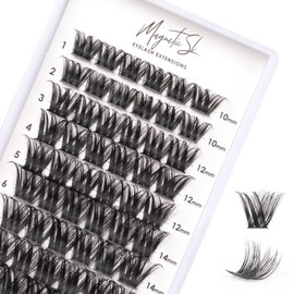 Cluster Lashes 72 Individual Lashes Clusters Eyelash Extensions False Eyelashes DIY Wispy Fluffy Lash Extension Reusable False Eyelashes Natural Look Mix 10-16mm C D Curl-DM27