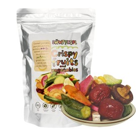 Freeze Dried Fruit and Vegetable Crisps | 250G 8.8 Oz Dried Vegetable Slices | Dried Fruit Slices| Fruit and Vegetable Crisps | 12 Different Fruit and Vegetable Crisps | Resealable Bag Premium Freeze-Dried Fruits