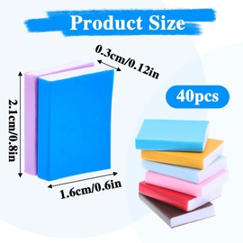Yuanchu Pack of 40 Dollhouse Miniature Books, 1:12 Mini Multicoloured Books Decoration Miniature Books Empty Dollhouse Accessories for Dollhouse Study Bedroom Library