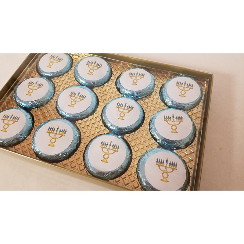 Hanukkah Chocolate Covered Cookies C Holiday Set 12 Pieces