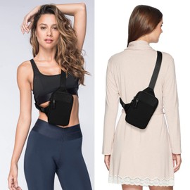 Hatriel Sling Chest Crossbody Bag, Wasserdicht Schultertasche, Brusttasche, Männer und Frauen Wasserdicht Leichte Brusttasche Sling Schulter Backpack, für Reise, Wandern, Radfahren, Laufen (Schwarz)