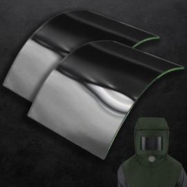 OKQX 2-Pack Sandblasting Hood Replacement Lens - 4mm Tempered Glass Shields for Most Sand Blasting Hood Mask