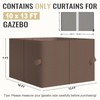 COWVIE 4-Panel 10' x 13' Gazebo Replacement Curtains, Patio Privacy