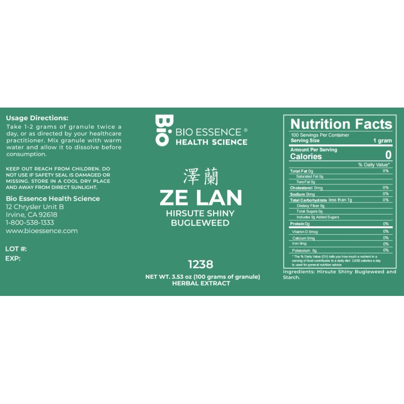 Bio Essence Health Science 1238 Ze Lan, Shiny Bugleweed (Raw)