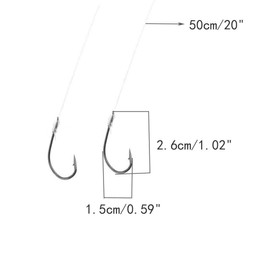 COMOK 20Inch Long Metal Fishing 0.4mm Leaders Line Tackle Fish Hooks 120Pcs