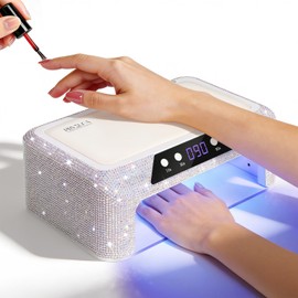 UV LED Nail Lamp, 120W UV Light for Gel Nails with 108 Beads, Fast Curing Professional Nail Dryer for Gel Polish, Two-Hand Design, Padded Wrist Rest, Sensor, 4 Timers for Fingernails & Toenails