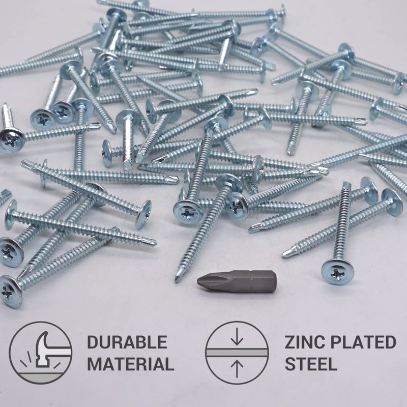 SKIR'CO (Pack of 150) Zinc Plated Self Drilling Screws 4.2