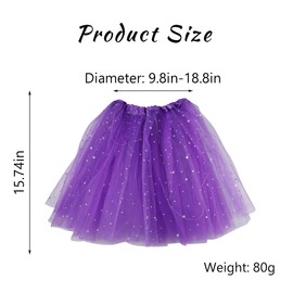 DRESBE Light Up Tutu Skirt Glow Party Tutus Neon LED Tulle Tutu for Women (Purple)