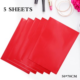 ADQUATOR Red Metallic Wrapping Paper Sheets, 50cm*70cm Solid Color Matte Wrapping Paper for Birthday Gift Wrap,DIY Crafts,Wedding, Christmas,Baby Shower,Festive Decorations(5 sheets)