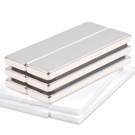 Magnets Super Strong Neodymium Magnets, Square Magnets, Strong Magnets, 40x10x3mm, Strong Rectangular Magnets, Double Sided Tape Included, Cuboid Magnets for DIY, Architectural Science, Crafts,