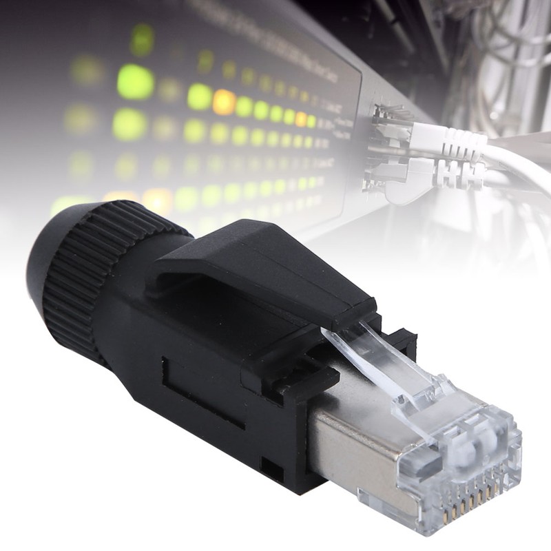 4PCs RJ45 2P07-RJ45 Network Cable Adapter Waterproof Connector for Eletrical