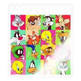 Spreadshirt Looney Tunes Characters Collage Sticker, 10 x 10 cm, Transparent Glossy