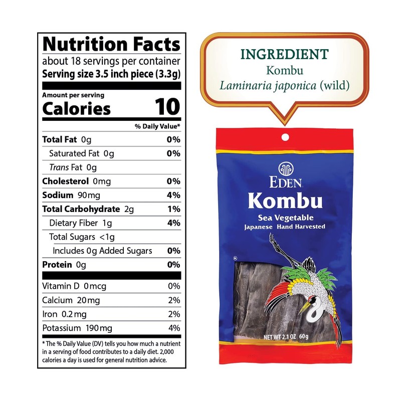 Eden Kombu, Wild Japanese Hand Harvested Sea Vegetable, Hokkaido, Dashi,