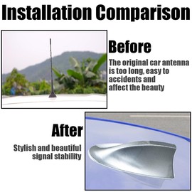 CGEAMDY Auto Haifischflossen-Antenne Abdeckung Verkleidung, FM/AM-Antenne, Hergestellt Aus ABS, Geringer Windwiderstand, für SUV, Trucks, Vans, Auto Tuning (Silber)
