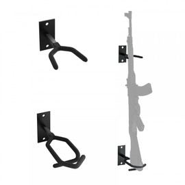 MiOYOOW Gun Rack Wall Mount Display, Adjustable Heavy Duty Shotgun Hooks Vertical Gun Display Stand with Soft Padding for Indoor Hanging Display Storing, Hold up to 40 Lbs