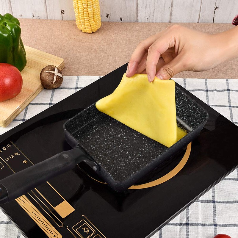 MyLifeUNIT Tamagoyaki Pan, Japanese Omelette Pan Nonstick with Silicone Spatula,
