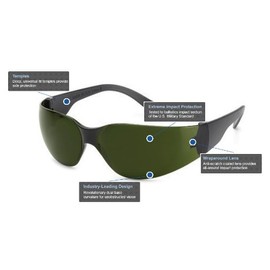 Gateway Safety 4666 UL-Certified StarLite Safety Glasses, IR Filter 5.0 Lens, Black Temple