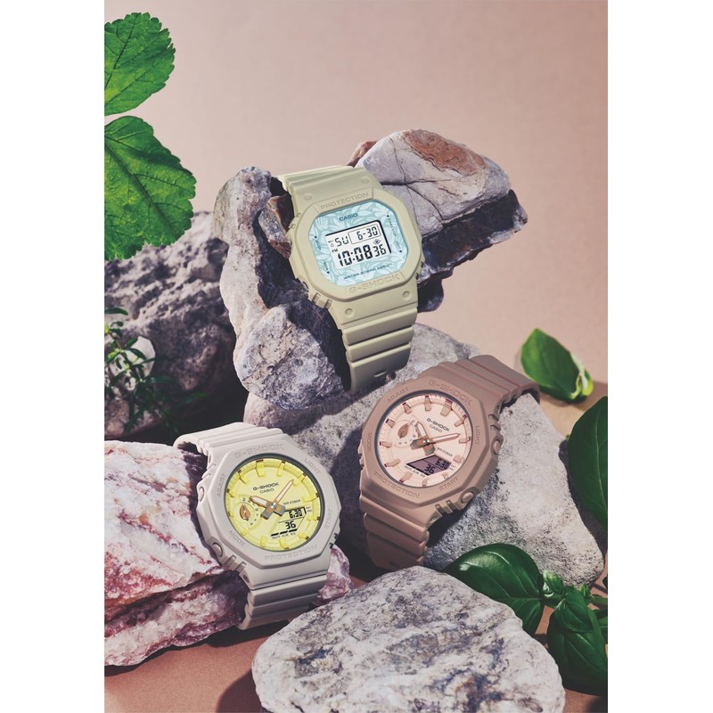 Casio GMD-S5600NC-9JF Women's Wristwatch, Midsize Model, Biomass Plastic, Beige, beige/blue,