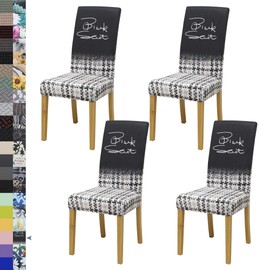 BIETYONE Dining Chair Covers,Dining Room Chair Covers Set of 4,Stretch Kitchen Chair Cover,Washable Dining Chair Cover,Parsons Chair Slipcovers Protective,for Home,Restaurant,Banquet(Pattern 11)