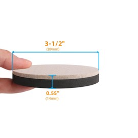 Felt Furniture Sliders for Hardwood Floors - Furnigear 16 PCS 3 1/2" Furniture Moving Pads Sliders – Heavy Duty Felt Sliders Chair Leg Floor Protectors - Move Your Furniture Easily & Safety