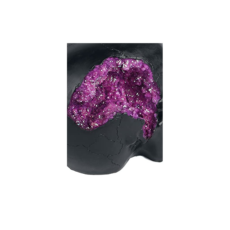 Nemesis Now Geode Skull Figurine 17cm, Resin, Black, Purple