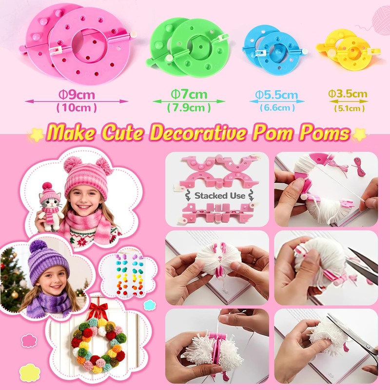 Spardar Hat Knitting Kit, Weaving Loom Kit with Portable Storage