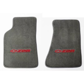 AFM NEW 1982 - 2002 Camaro Floor Mats Gray Carpet Embroidered Z28 Logo Red Set of 2